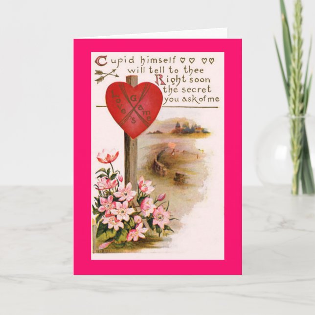 Cartão De Festividades Cupid conhece a placa secreta (Frente)