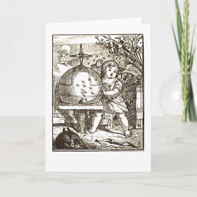 Cartão De Festividades Cupido atacado por abelhas (Frente)