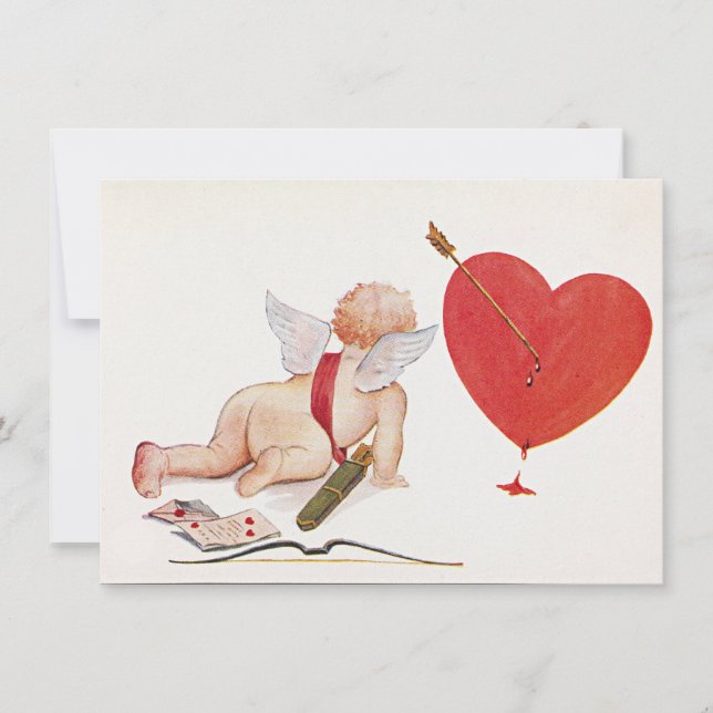 Cartão De Festividades cupido de cherub cardíaco giro dia de os namorados (Frente)