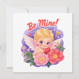 Cartão De Festividades Cupido fofo do Dia dos Namorados com "Seja Meu"