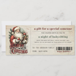 Cartão De Festividades Cupom de Presente de Natal com Efeito de Papel Ant
