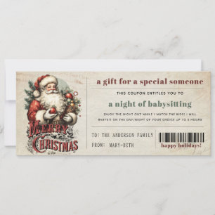 Cartão De Festividades Cupom de Presente de Natal com Efeito de Papel Ant