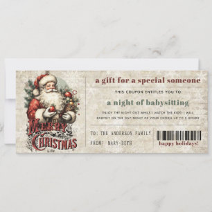 Cartão De Festividades Cupom de Presente de Natal com Efeito Grunge em Pa