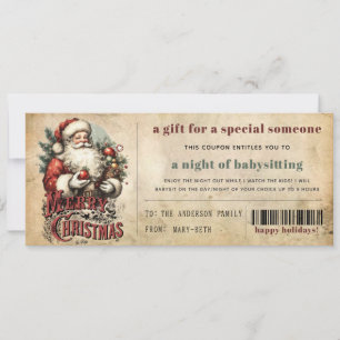 Cartão De Festividades Cupom de Presente de Natal com Efeito Grunge em Pa