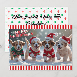 Cartão De Festividades Cuppies nos suéteres de Natal e neve personalizado