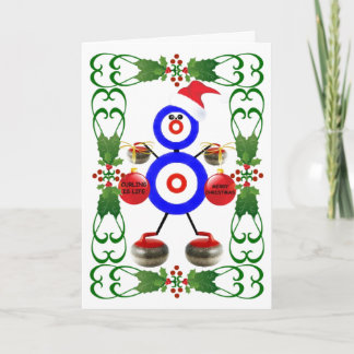 Cartão De Festividades Curling Cartoon Natal