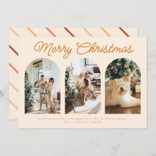 Cartão De Festividades Curva de Três Arcos Moderna Foto de Natal Terracot