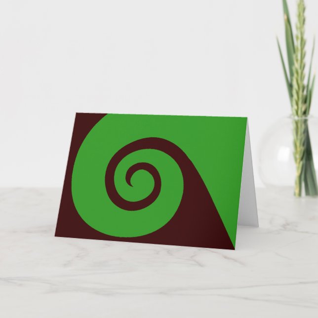Cartão De Festividades Curva Verde (Frente)