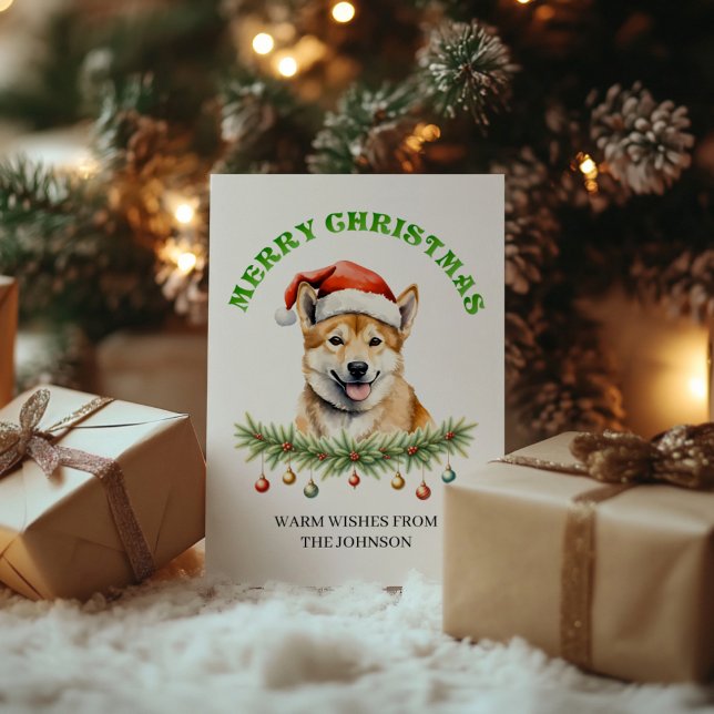 Cartão De Festividades Custom Aussie Wildlife Dingo Family Christmas Card (Criador carregado)