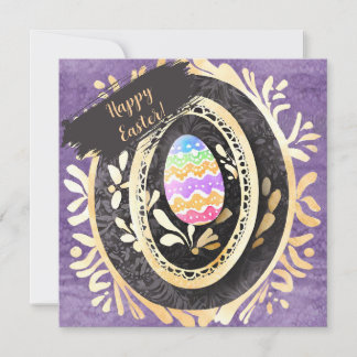 Cartão De Festividades Custom Family Happy Easter Watercolour Egg
