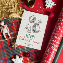 Custom Family Merry Christmas Rustic Winter