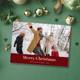 Cartão De Festividades Custom family photo elegant modern christmas Card