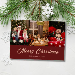Cartão De Festividades custom family photo merry christmas Card