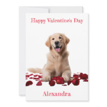 Custom Golden Retriever with Roses Valentine