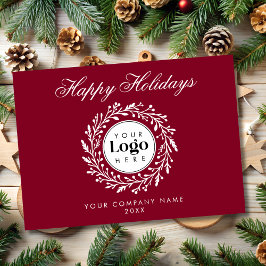 Cartão De Festividades Custom Logo Wine Christmas Business Thank You Card