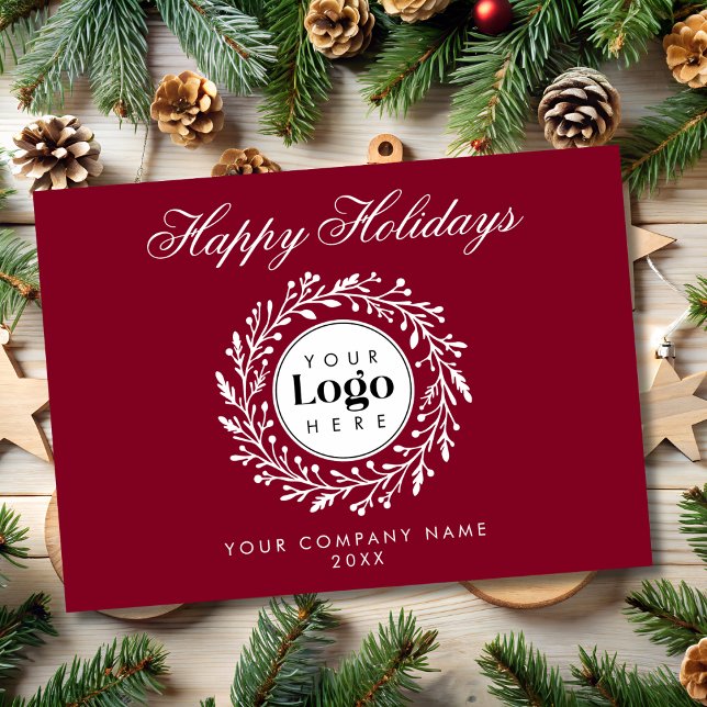 Cartão De Festividades Custom Logo Wine Christmas Business Thank You Card (Criador carregado)
