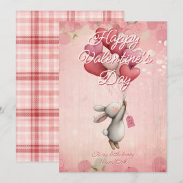 Cartão De Festividades Custom Message bunny Animal Valentines Day