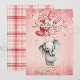 Cartão De Festividades Custom Message Elephant Animal Valentines Day