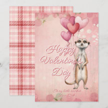 Custom Message Meerkat Animal Valentines Day