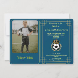 Cartão De Festividades Custom Photo Child Soccer Birthday Invitation Card