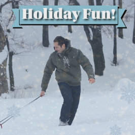 Cartão De Festividades Custom Photo Jolly Holiday Flat Holiday Card