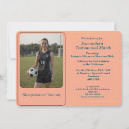 Cartão De Festividades Custom Photo Soccer Testimonial Match Invitation