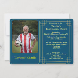 Cartão De Festividades Custom Photo Soccer Testimonial Party Invitation