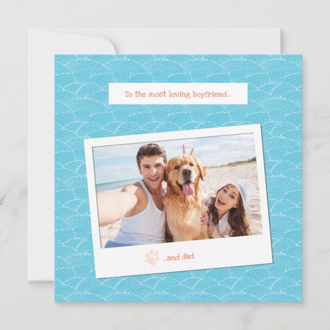 Cartão De Festividades Custom Polaroid Style Photo Card for Boyfriend (Frente)