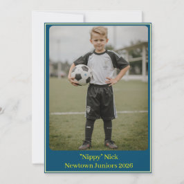 Cartão De Festividades Custom Portrait Photo Soccer Birthday Party Invite