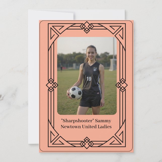 Cartão De Festividades Custom Portrait Photo Soccer Testimonial Invite (Frente)