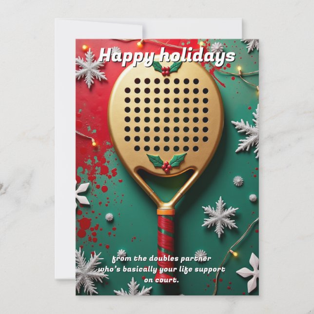 Cartão De Festividades 🎾🎄Custom text, Life Support & Lobs (Frente)