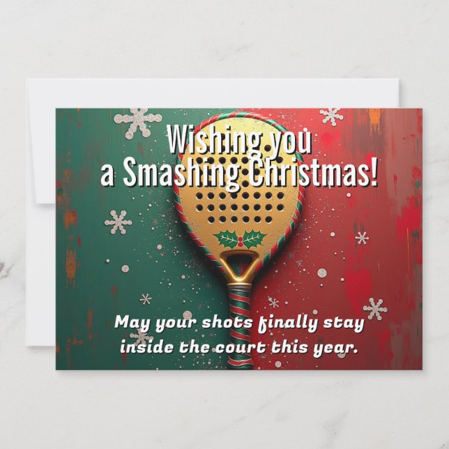 Cartão De Festividades 🎾🎄Custom text, Off-Court Wishes, On-Court Misses (Frente)