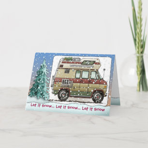 Cartão De Festividades Custom Van Camper RV Holiday Cards