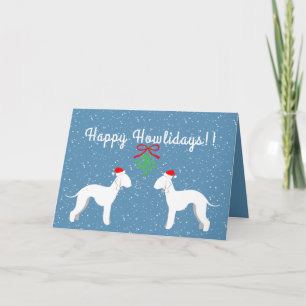 Cartão De Festividades Customizable Bedlington Terrier Holiday Card