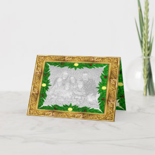 Cartão De Festividades Customizable Golden Photo Frame Card
