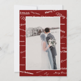 Cartão De Festividades Customizable Red and White Christmas Card