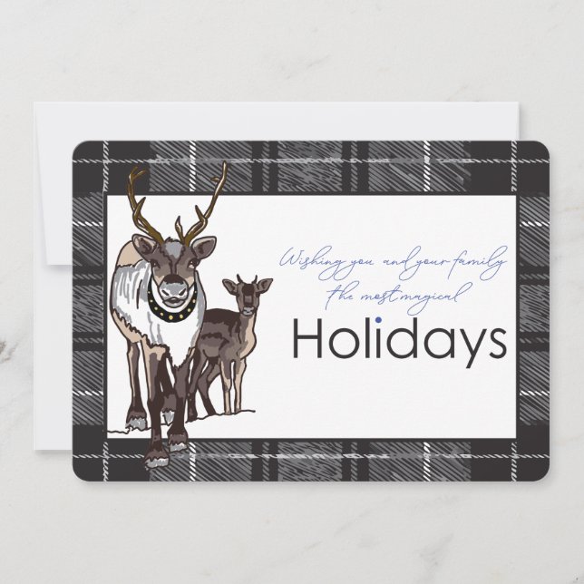 Cartão De Festividades Customize Reindeer Deer Christmas Holiday Magical  (Frente)