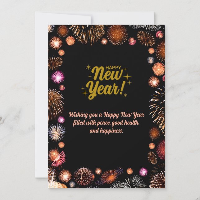 Cartão De Festividades Customized & Personalized Happy New Year Greeting  (Frente)