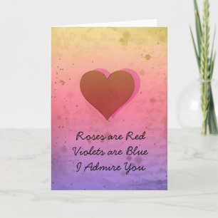 Cartão De Festividades Cute Admirer Heart Valentines Day Card