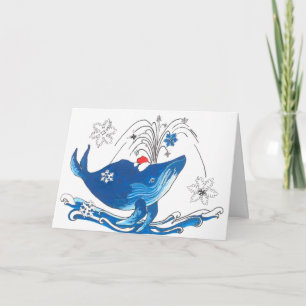 Cartão De Festividades Cute Alaska Wildlife Humpback Whale Christmas Card