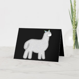 Cartão De Festividades Cute Alpaca Arcoíris