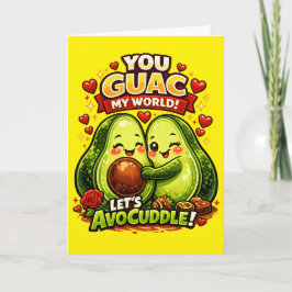 Cartão De Festividades Cute Avocado Valentine’s Love Design, kawaii Love