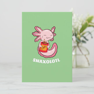 Cartão De Festividades Cute Axolotl Lover Snaxolotl Kawaii Comida Axolotl