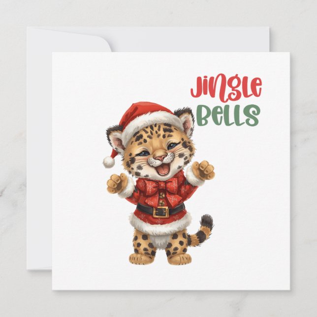 Cartão De Festividades Cute Baby Tiger cub Christmas Illustration (Frente)