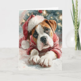 Cartão De Festividades Cute Boxer Christmas Greeting Card 