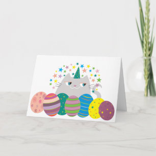 Cartão De Festividades Cute Cat Easter
