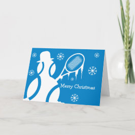 Cartão De Festividades Cute Christmas card for tennis players - snowman