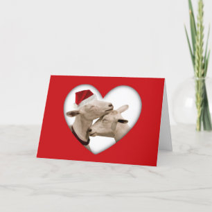 Cartão De Festividades Cute Christmas Goat Couple