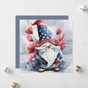 Cartão De Festividades Cute divertido Gnome Gonk com estrelas e chapéu de