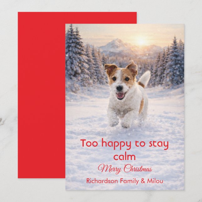 Cartão De Festividades Cute Dog with Christmas Funny Quote | Holiday Card (Frente/Verso)
